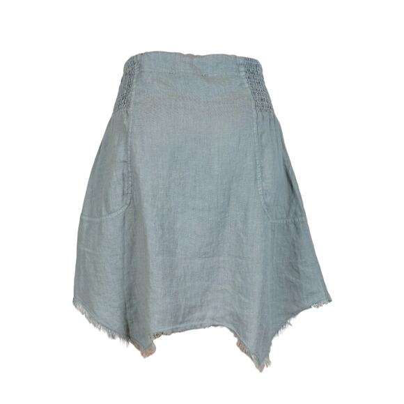 XCVI Women's Short Linen Skirt Gray Size L NWT Asymmetrical - Picture 2 of 3